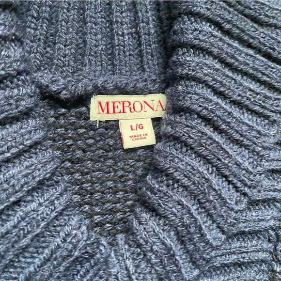 Merona Women’s Sweater Wool Blend Navy Blue Size L - Picture 10 of 10